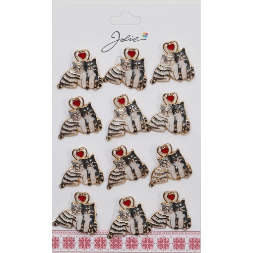 Set 12 Brose Martisor Primavara Cuplu Pisici