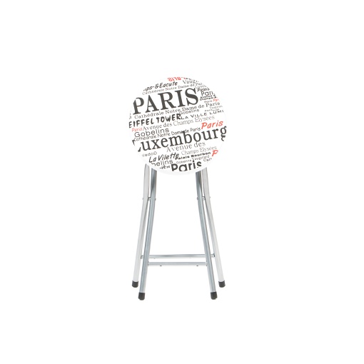 Taburet pliant Cosmo Paris, alb, 30x30x50 cm