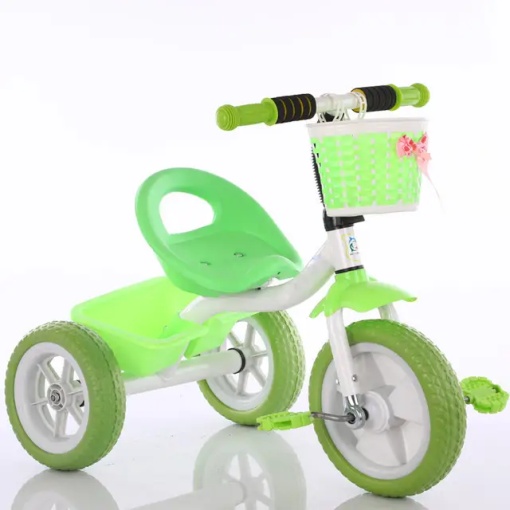 Tricicleta copii cu roti EVA si cosulet depozitare – XEL578 Verde