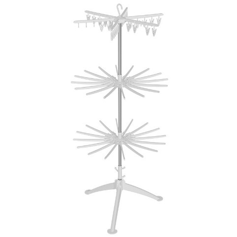 Uscator de Rufe Vertical, Flippy, 3 Niveluri, Pliabil, din ABS+PP+Otel Inoxidabil, Rotire 360 Grade, 178.7 x 75 cm, Alb