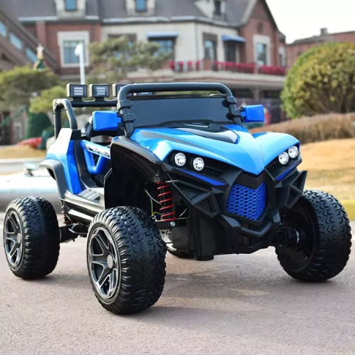 UTV electric pentru copii GForce cu 4 motoare si roti din spuma EVA - Albastru
