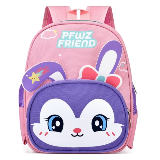 Ghiozdan clasa 0 fete si baieti Pet Friend - 28x23x11cm, Roz/Mov
