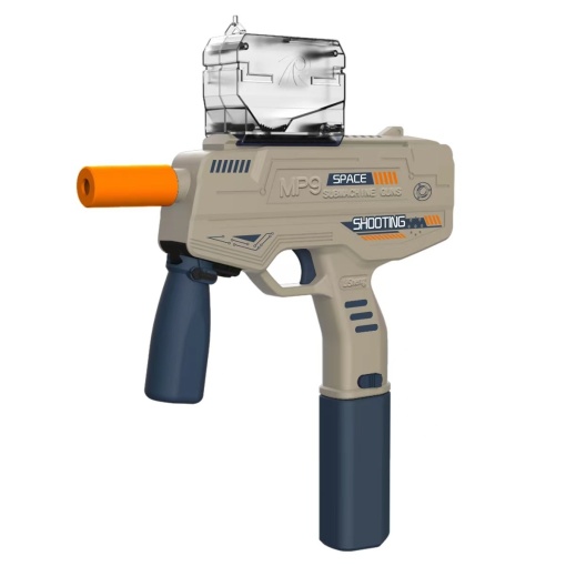 Pistol electric cu bile din hidrogen de gel cu 5000 bile, ochelari de protectie si cablu de incarcare, 40X31 cm, Crem