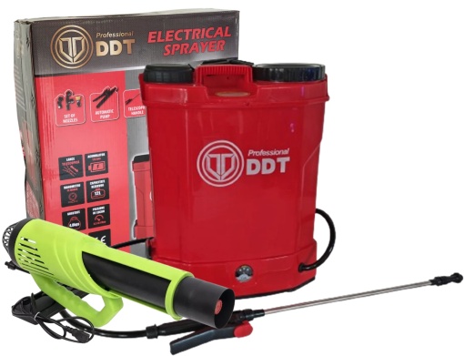 Pompa de stropit cu acumulator DDT Profesional 12 L, 12 V, 2.3 MPA, Complet accesorizata + Atomizor portabil