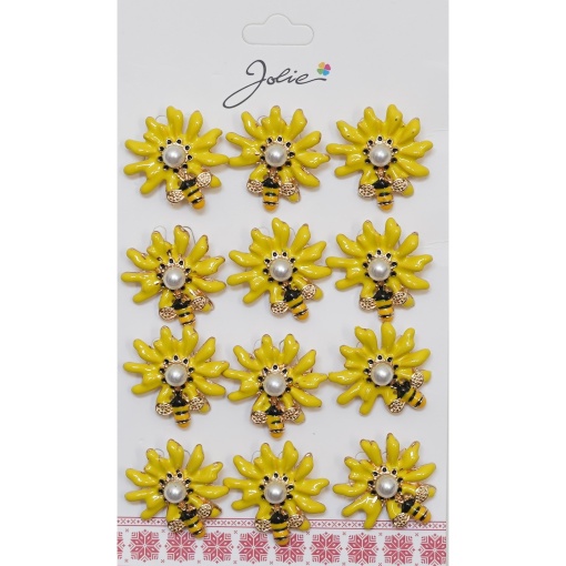 Set 12 Brose Martisor Albina pe Floare Galbena