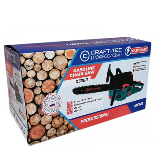 Drujba benzina Craft-Tec 5200, 3.4 Cp, 2.5 kw, 52 cc,lama 40 cm, MX141