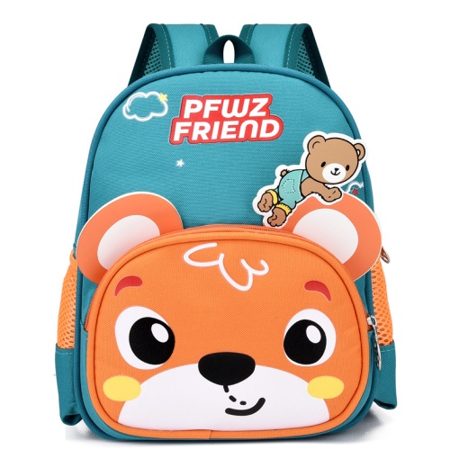 Ghiozdan clasa 0 fete si baieti Pet Friend - 28x23x11cm, Turcoaz/Portocaliu