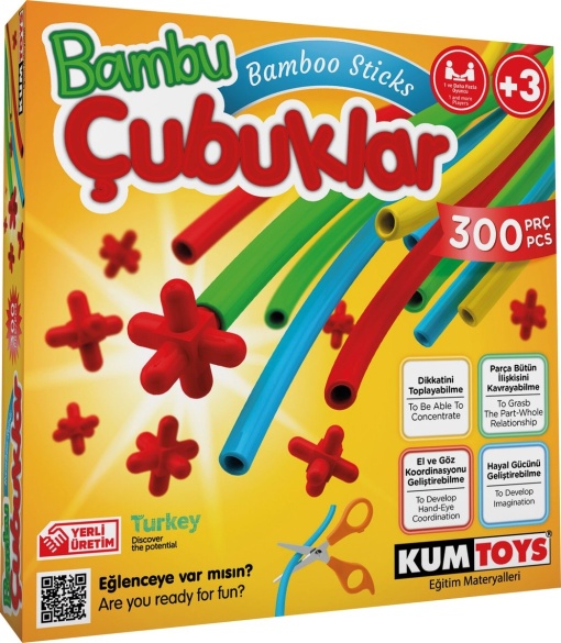 Joc de indemanare si strategie Bamboo Sticks, 300 piese, Multicolor