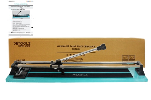 Masina de taiat placi ceramice Detoolz, 600mm lungime de lucru, 12 mm grosime de taiere