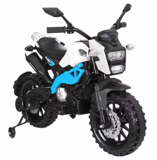 Motocicleta electrica pentru copii cu un motor, Enduro - Albastru