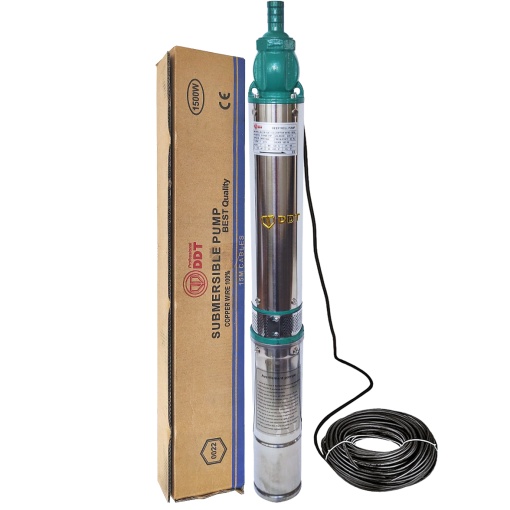 Pompa submersibila de mare adancime, DDT QJD120-1.5, 1500 W, 7 mc/h, 8 turbine, inaltime 120 m, 15 m cablu