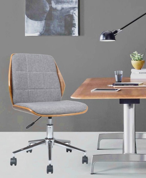 Scaun de birou directorial US115 Oberon, gri, 50x49x85-94 cm