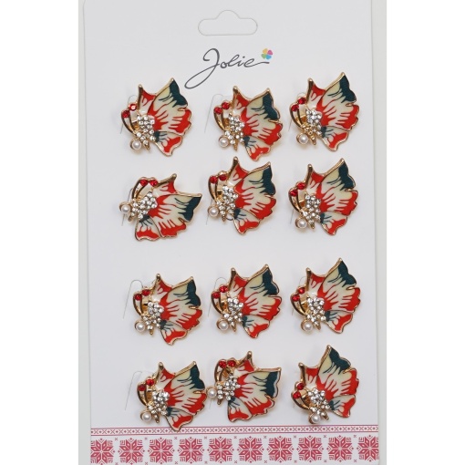 Set 12 Brose Martisor Fluture Rosu