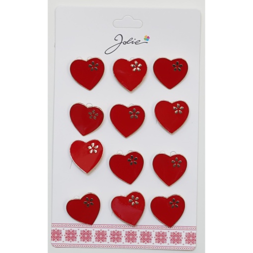 Set 12 Brose Martisor pentru Copii Inima cu Floare