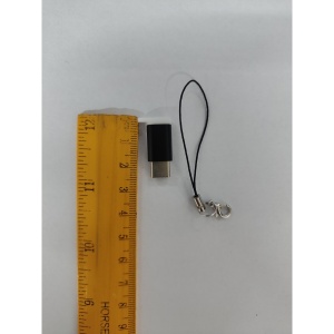 Adaptor micro USB (mama) to Type-C(tata) cu Agatatoare Breloc inclusa, Negru - Img 2