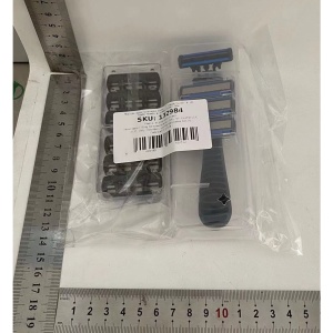 Aparat de Ras Manual, Flippy, din Otel Inoxidabil, Suport Lama + 10 Capete de Schimb Incluse, Cutie pentru Lame, Negru - Img 2
