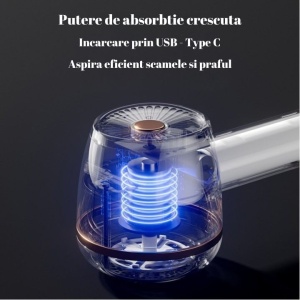 Aparat Pentru Curatat Scame, Par Si Praf, Flippy, Pentru Diferite Tipuri De Material, Cu Lame Din Otel Inoxidabil, Incarcare Prin USB Type-C, Cu Perie De Curatare, Cablu USB Si Stick Cu Lipici Incluse, Roz, 220 x 86 mm - Img 6