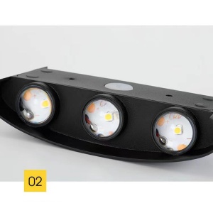 Aplica pentru Perete, Flippy, Interior/Exterior, Rezistenta la Umezeala, 8 W, Aluminiu, Negru, 22x8 cm - Img 2