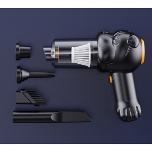 Aspirator Auto 4 in 1 Portabil fara Fir, Flippy, 120W, Autonomie 1-3 h, 2 Viteze, Aspirare Umeda/Uscata, Functia de Sulfare/Umflare, Negru - Img 2