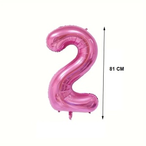 Balon din Folie Flippy, Cifra 2, 81 cm, Pentru Aer sau Heliu, Mov - Img 2