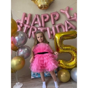 Balon din Folie Metalizata Flippy, Figurina Cifra, Tema Aniversare 40 cm, Ambalaj Individual, Pai inclus, Umflare cu Aer sau Heliu, Auriu, Cifra 5 - Img 6
