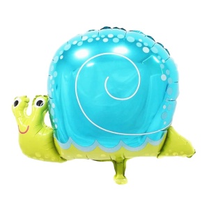 Balon din Folie Metalizata, Flippy, Figurina Melc, Tema Animalute, 30 cm, Ambalaj Individual, Pai Inclus, Umflare cu Aer sau Heliu, Albastru - Img 2