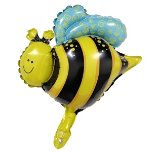 Balon din Folie Metalizata, Flippy, Mini Figurine, Model Albinuță, 36x42cm, Ambalaj Individual, Pai Inclus, Umflare cu Aer sau Heliu, Multicolor - Img 1