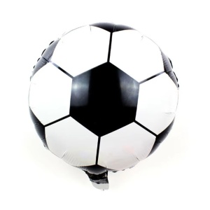Balon din Folie Metalizata, Flippy, Mini Figurine, Model Minge de Fotbal, Tematica Aniversare, 30x24 cm, Ambalaj Individual, Pai Inclus, Umflare cu Aer sau Heliu, Alb-Negru - Img 4