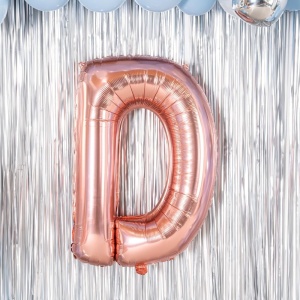 Balon Folie Metalizata Litera D, Flippy, 80 cm, Umflati cu Heliu sau Aer, Ambalaj Individual, Pai inclus, Rose Gold - Img 7