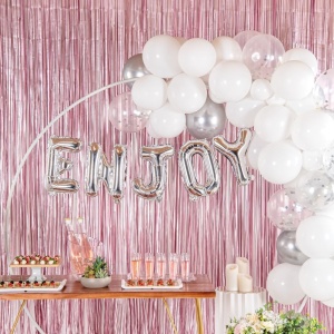 Balon Folie Metalizata Litera E, Flippy, 80 cm, Umflati cu Heliu sau Aer, Ambalaj Individual, Pai inclus, Argintiu - Img 2