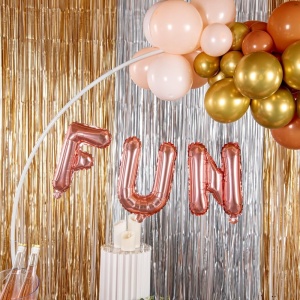 Balon Folie Metalizata Litera F, Flippy, 40 cm, Umflati cu Heliu sau Aer, Ambalaj Individual, Pai inclus, Rose Gold - Img 5