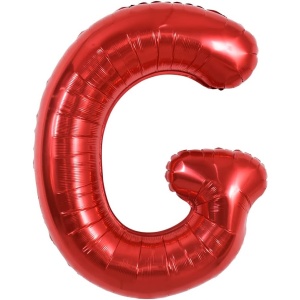 Balon Folie Metalizata Litera G, Flippy, 40 cm, Umflati cu Heliu sau Aer, Ambalaj Individual, Pai inclus, Rosu - Img 7