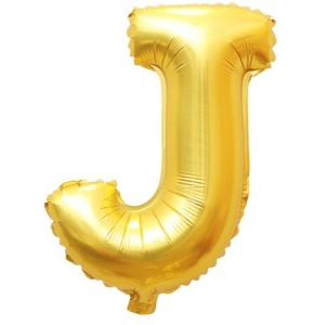 Balon Folie Metalizata Litera J, Flippy, 80 cm, Umflati cu Heliu sau Aer, Ambalaj Individual, Pai inclus, Auriu - Img 4