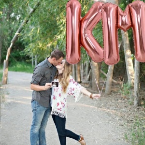 Balon Folie Metalizata Litera K, Flippy, 80 cm, Umflati cu Heliu sau Aer, Ambalaj Individual, Pai inclus, Rose Gold - Img 2