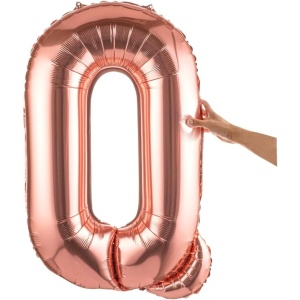 Balon Folie Metalizata Litera Q, Flippy, 80 cm, Umflati cu Heliu sau Aer, Ambalaj Individual, Pai inclus, Rose Gold - Img 8