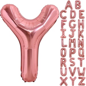Balon Folie Metalizata Litera Y, Flippy, 80 cm, Umflati cu Heliu sau Aer, Ambalaj Individual, Pai inclus, Rose Gold - Img 9