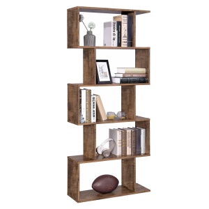 Biblioteca Zig-zag, maro, 70x24x190.5 cm - Img 2
