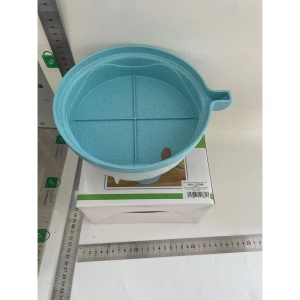 Bol Feliator pentru Salata, Flippy, Castron Multifunctional pentru Legume si Fructe, pentru Spalat si Taiat Legumele, cu Scurgere si Tocator, Ergonomic, Protectie pentru Maini, 21x18.5x11.5 cm, Albastru - Img 2