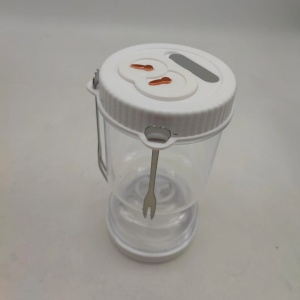 Borcan pentru Muraturi, Flippy, cu Separator pentru Lichide, Ermetic, Termorezistent, Tip Clepsidra, 2 Furculite Incluse, ABS, Alb, 18x9x9 cm - Img 4