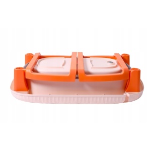 Cada Pliabila pentru Baie, Flippy, din PP+TPE, pentru Copii 0-6 Ani, cu Picioare, Suport de Sezut, Scurgere Etans, 80 x 52 x 42 cm, Portocaliu - Img 6