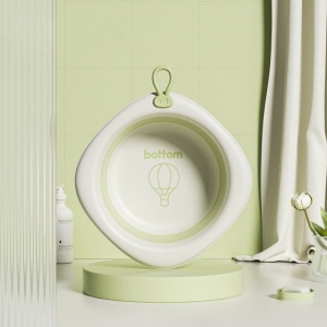 Cada Pliabila pentru Baie pentru Copii, Flippy, Cadita pentru Bebelusi, Model Romb cu Balon, Verde, 31.5x31.5x3.5 cm, 3L - Img 5
