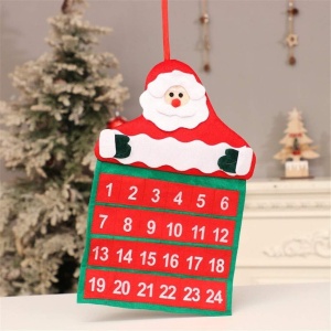 Calendar de Craciun Flippy, Mos Craciun, tip decoratiune, material poliester, cu buzunarele, pentru brad sau prete, 20 x 30 cm, multicolor - Img 3