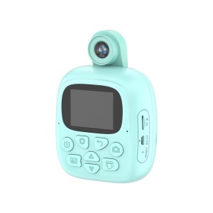 Camera Instantanee pentru Copii, Flippy, Camera Frontala + Selfie, cu Functie de Printare, Cablu USB-C, Bluetooth, Compatibil iOS/Android, Imprimare APP, Model Dino, Albastru - Img 2