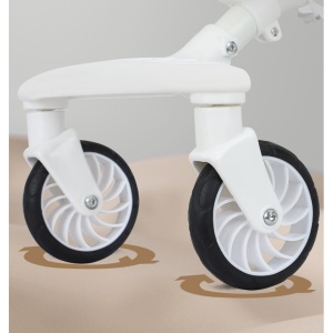 Carucior Sport Flippy 3in1, 6-36 Luni, Reversibil, Pliabil, Tavita pentru Masa, Pozitie de Somn, Centura de Siguranta, Roti 360, Suport Pahar, Copertina pentru Soare, 32x63x95cm, Alb, Model Ursulet - Img 4