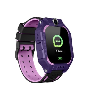 Ceas Smartwatch Flippy, Pentru Copii, Model Q19 Z6, Localizare LBS, Istoric Traseu, Monitorizare Spion, Camera Foto, Lanterna, Chat Vocal, Apel SOS, Roz/Mov - Img 1
