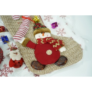 Ciorap Cadouri,Flippy,cu model om de zapada,maro, marimea 20x45 cm, textil, interior - Img 4