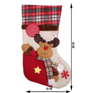Ciorap Cadouri,Flippy,cu model ren,crem, marimea 20x40 cm, textil, interior - Img 6