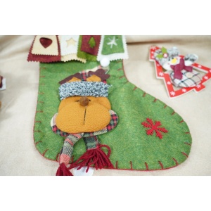 Ciorap Cadouri, Flippy,cu model ren,verde, marimea 20x40 cm, textil, interior - Img 3