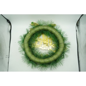 Coronita de Craciun pentru usa, Verde/Auriu, 40 cm, PVC, Artificiala, Decorata, Interior/Exterior, Flippy - Img 10