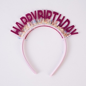 Coronita Decorativa pentru Petreceri, Flippy, Tema Aniversare, Model Happy Birthday, Marime Universala, Roz - Img 5